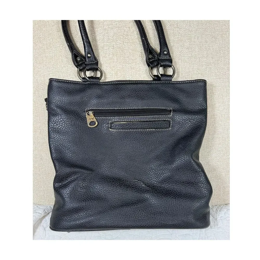 Montana West Women's Black Western Cowgirl Tote Bag Pebbled Leather Fashion